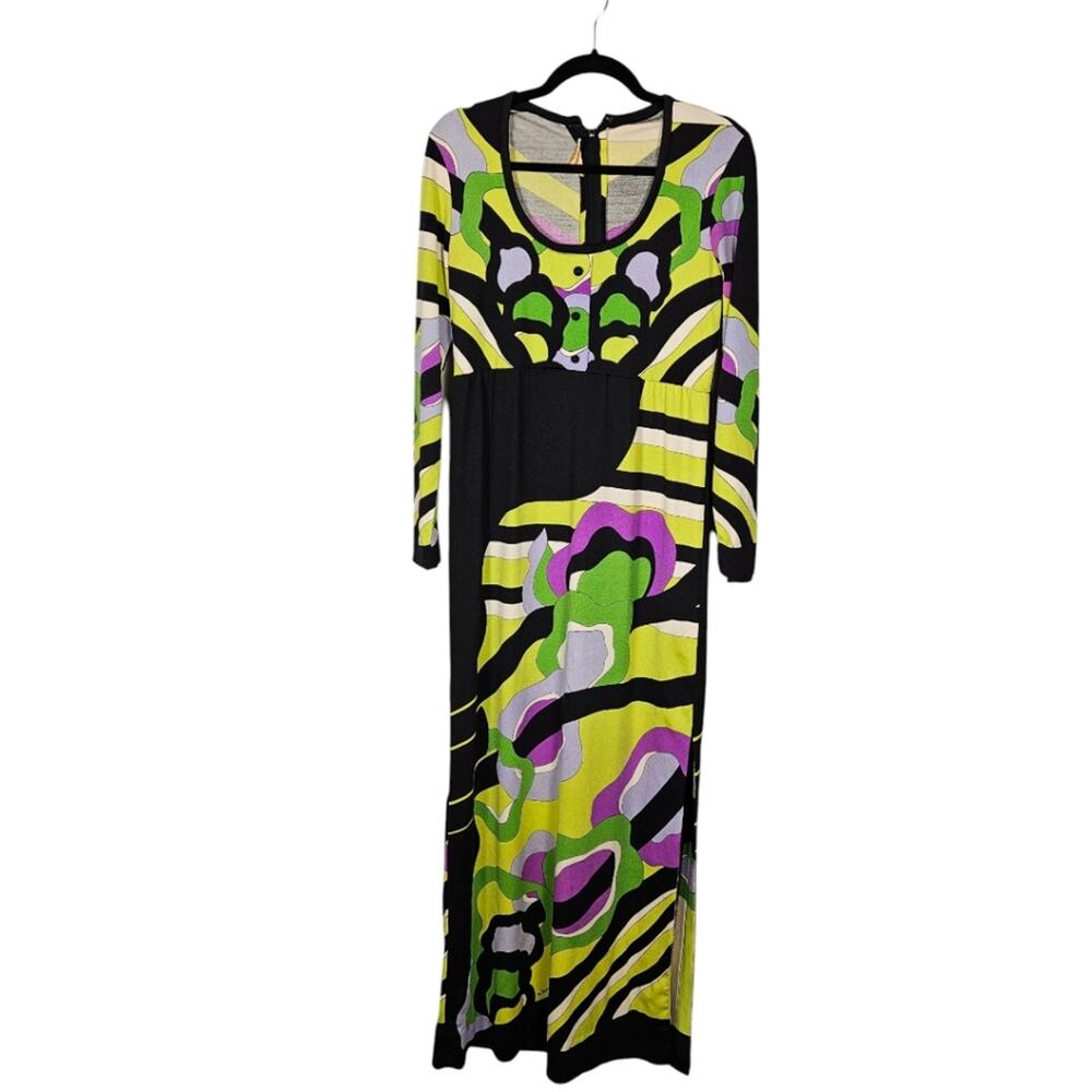 Vintage 70's Mod Paganne by Gene Berk Maxi Dress SZ 6